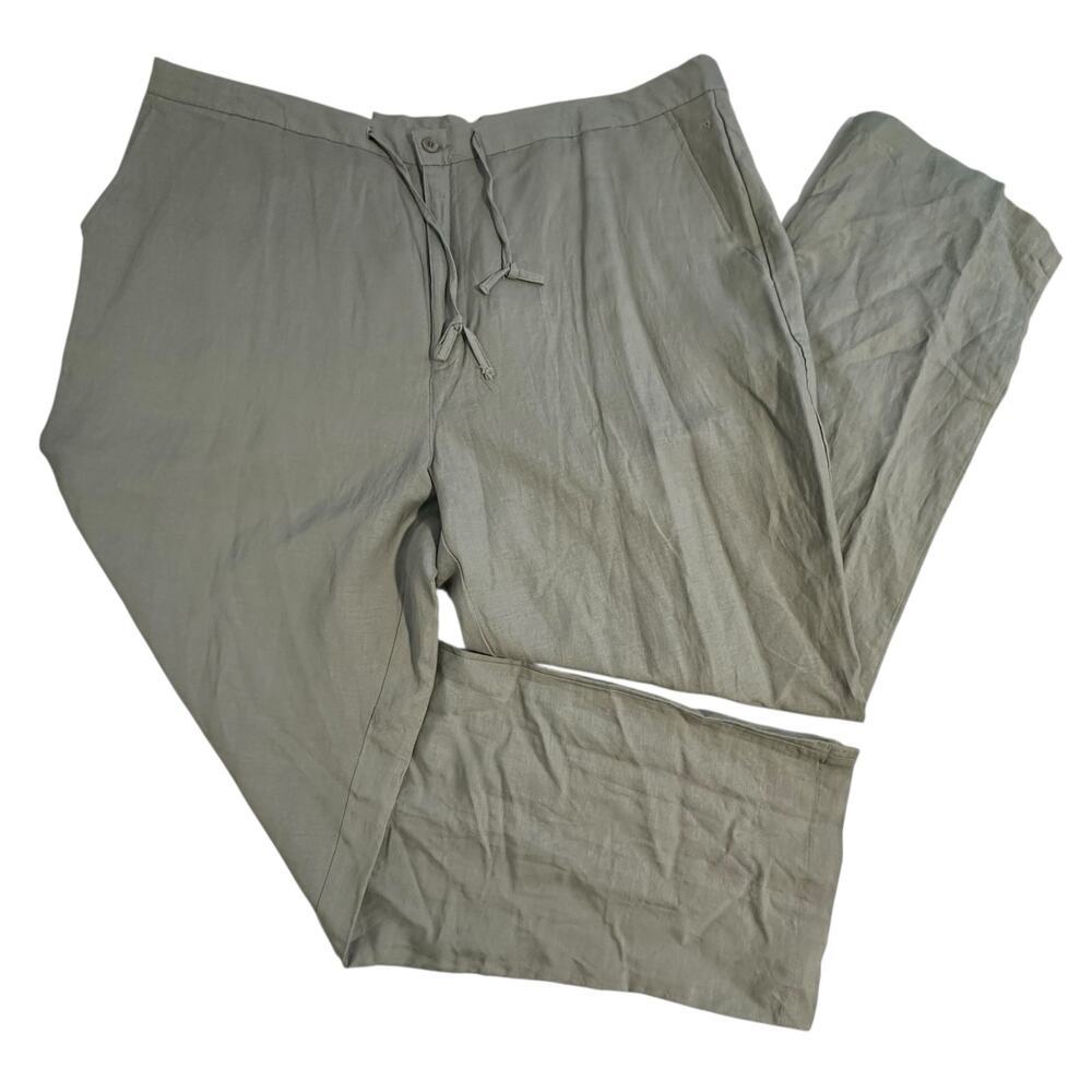 NWT Stacy Adams Linen Blend Pants Pine 3XL 40x30